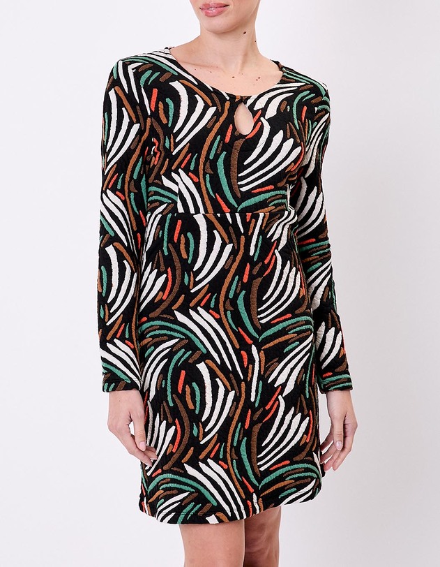 Robe maille jacquard ajust&eacute;e imprim&eacute; La Fianc&eacute;e