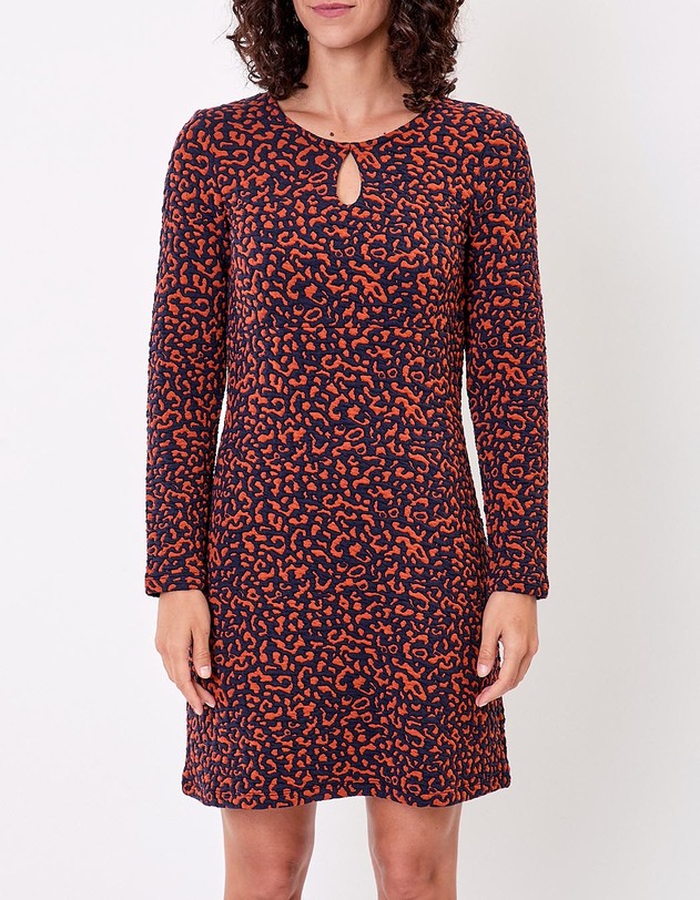 Robe maille jacquard ajust&eacute;e imprim&eacute; La Fianc&eacute;e