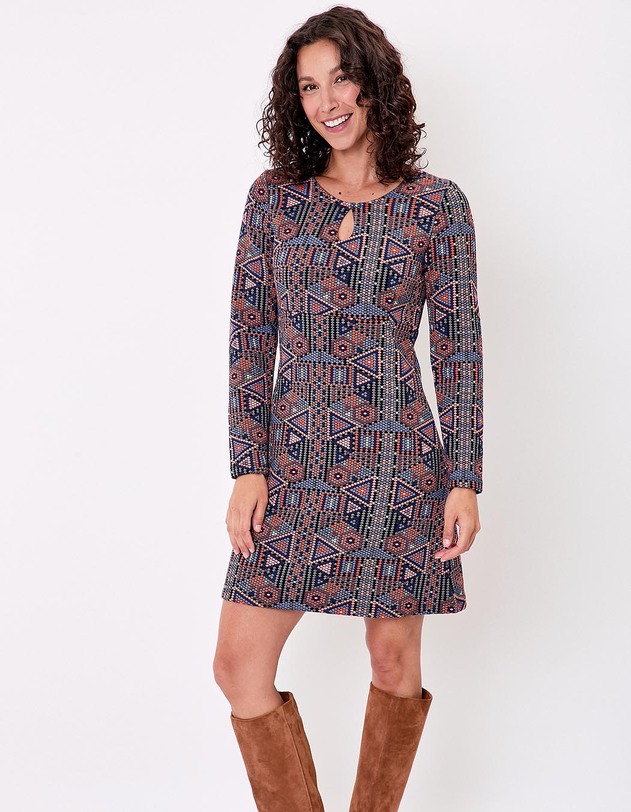 Robe maille jacquard ajust&eacute;e imprim&eacute; La Fianc&eacute;e