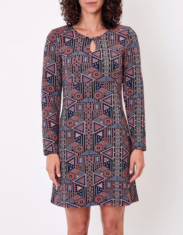 Robe maille jacquard ajust&eacute;e imprim&eacute; La Fianc&eacute;e