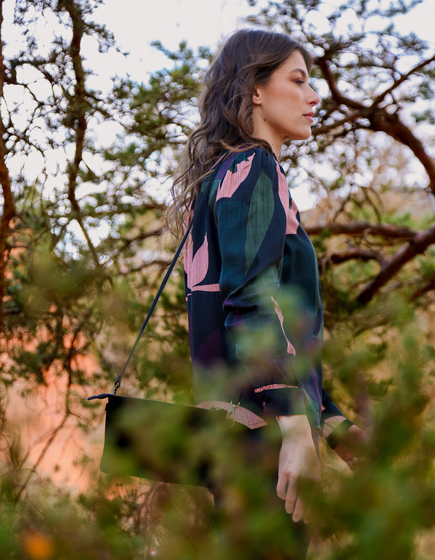 Blouse fluide volants imprim&eacute; La Fianc&eacute;e