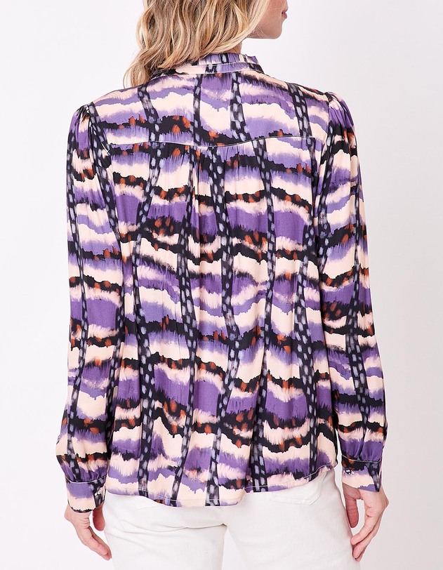 Blouse fluide volants imprim&eacute; La Fianc&eacute;e