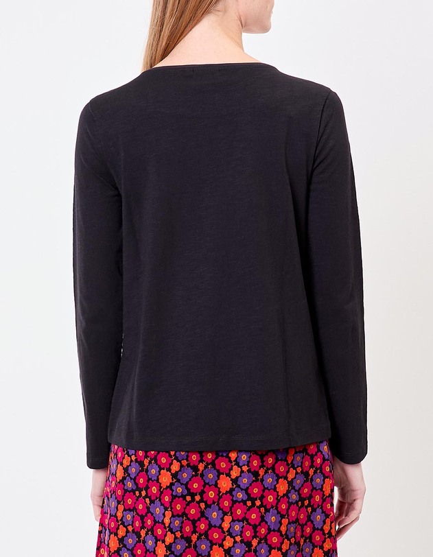 T-shirt uni coton bio col bateau imprim&eacute; La Fianc&eacute;e