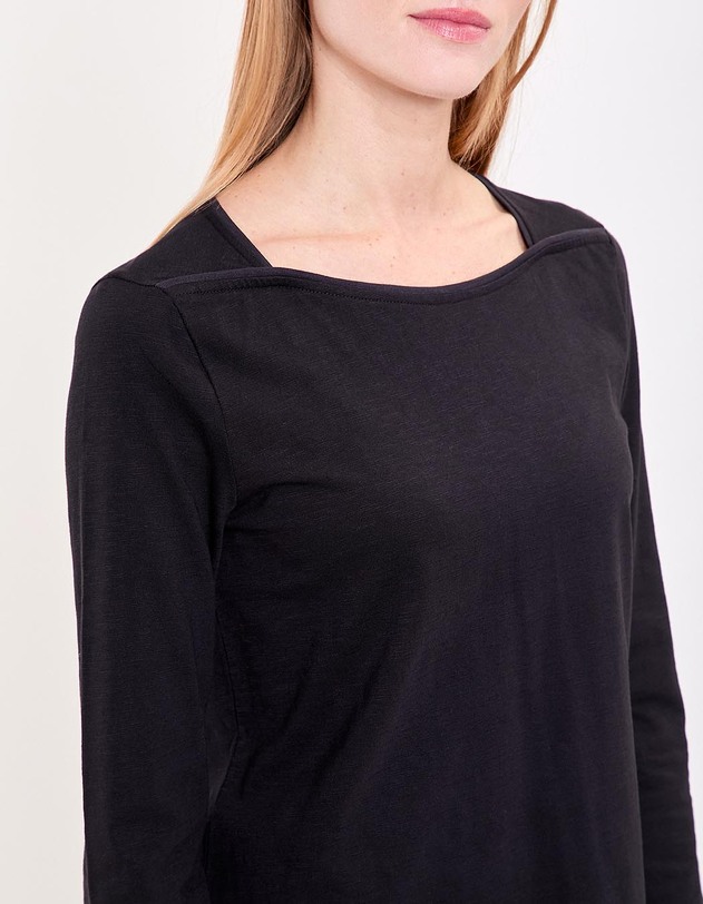 T-shirt uni coton bio col bateau imprim&eacute; La Fianc&eacute;e
