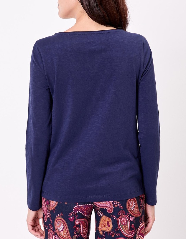 T-shirt uni coton bio col bateau imprim&eacute; La Fianc&eacute;e