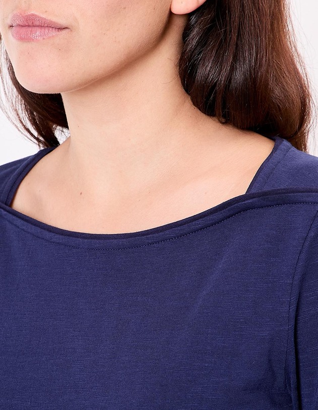 T-shirt uni coton bio col bateau imprim&eacute; La Fianc&eacute;e