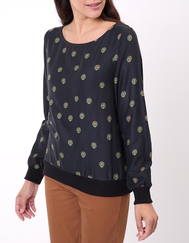 Top fluide esprit sweat imprim&eacute; La Fianc&eacute;e