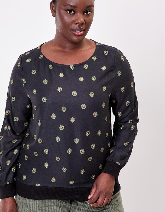 Top fluide esprit sweat imprim&eacute; La Fianc&eacute;e