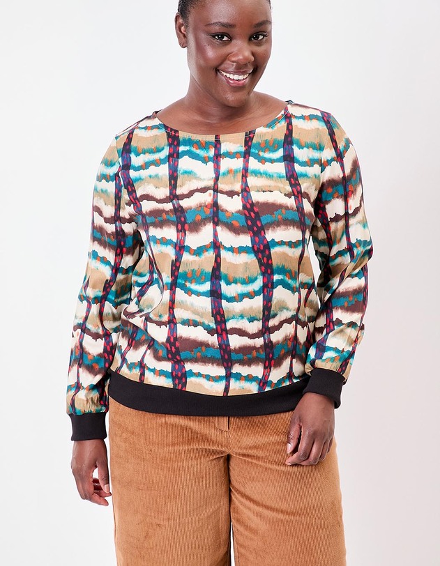 Top fluide esprit sweat imprim&eacute; La Fianc&eacute;e