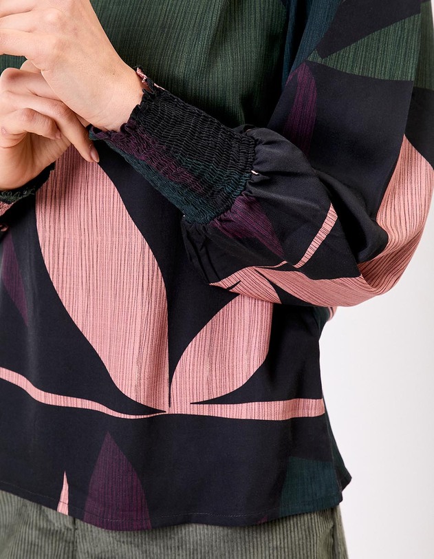 Blouse fluide satin&eacute;e imprim&eacute; La Fianc&eacute;e