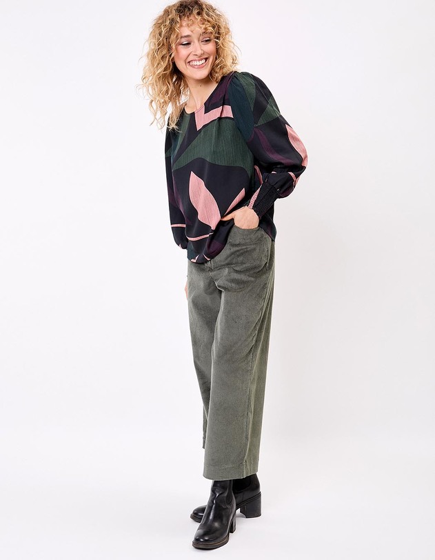 Blouse fluide satin&eacute;e imprim&eacute; La Fianc&eacute;e