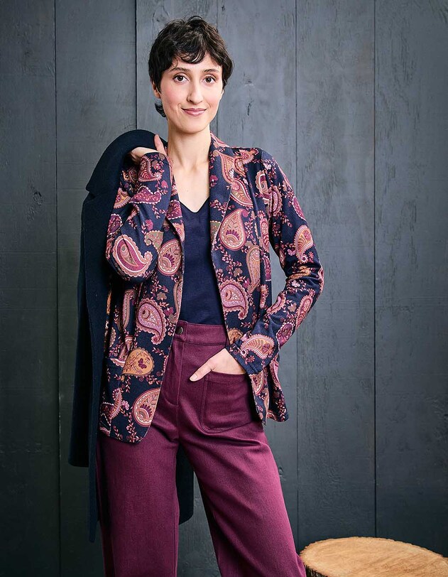 Veste souple maille bio imprim&eacute; La Fianc&eacute;e