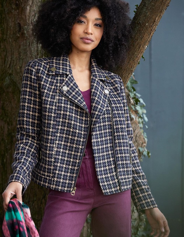 Veste courte en lainage imprim&eacute; La Fianc&eacute;e