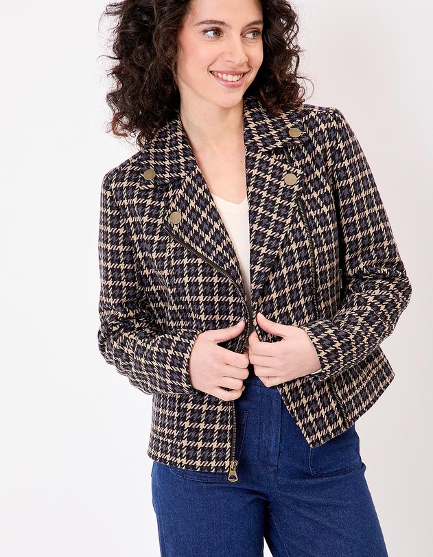 Veste courte en lainage imprim&eacute; La Fianc&eacute;e