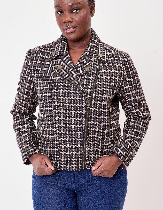 Veste courte en lainage imprim&eacute; La Fianc&eacute;e