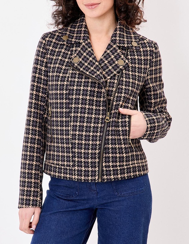 Veste courte en lainage imprim&eacute; La Fianc&eacute;e