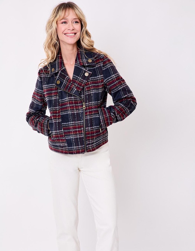 Veste courte en lainage imprim&eacute; La Fianc&eacute;e