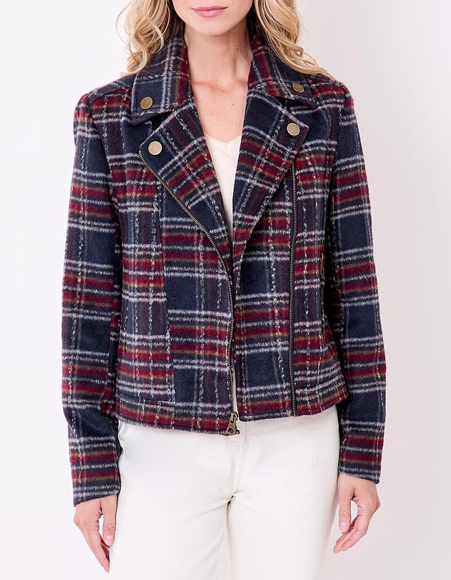 Veste courte en lainage imprim&eacute; La Fianc&eacute;e
