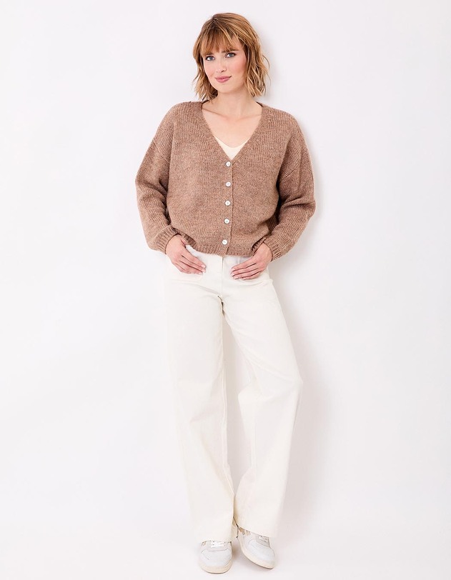 Gilet court femme uni imprim&eacute; La Fianc&eacute;e
