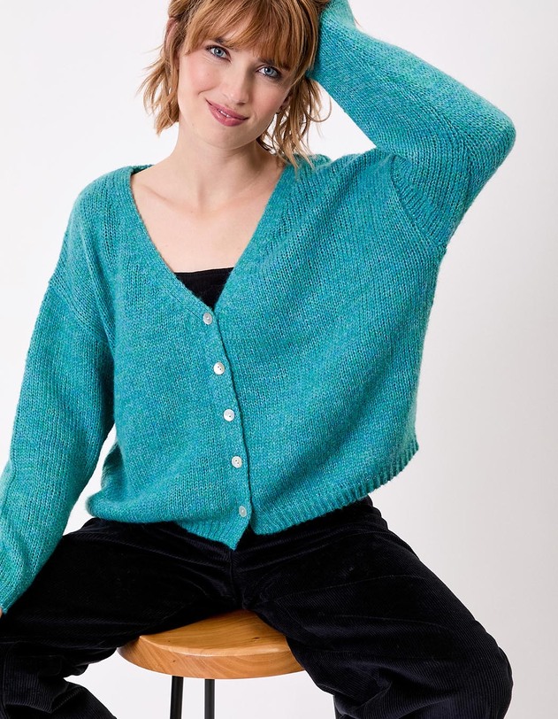 Gilet court femme uni imprim&eacute; La Fianc&eacute;e