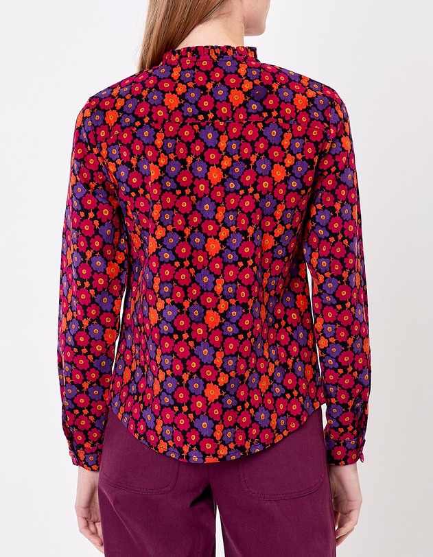 Chemise velours c&ocirc;tel&eacute; col rond imprim&eacute; Princesse Nomade