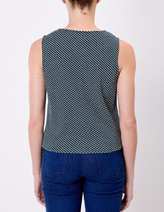Gilet de costume maille bio imprim&eacute; Princesse Nomade