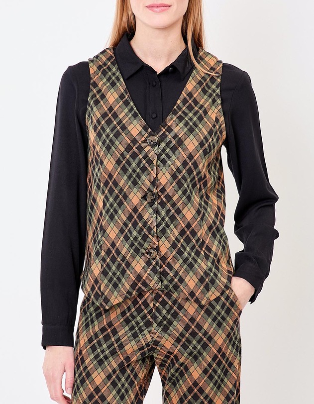 Gilet de costume maille bio imprim&eacute; Princesse Nomade