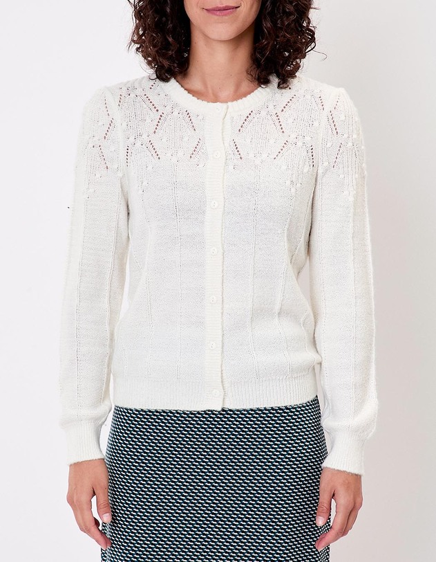 Gilet maille douce col rond imprim&eacute; Princesse Nomade