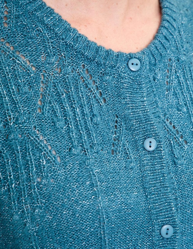 Gilet maille douce col rond imprim&eacute; Princesse Nomade