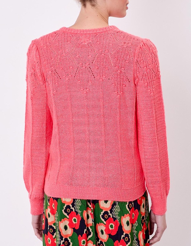 Gilet maille douce col rond imprim&eacute; Princesse Nomade