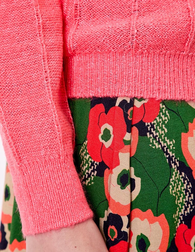 Gilet maille douce col rond imprim&eacute; Princesse Nomade