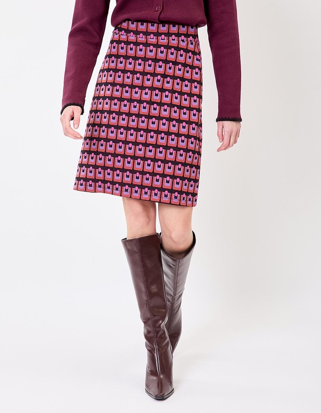 Jupe maille courte bio imprim&eacute; Princesse Nomade