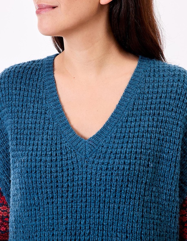 Pull sans manches maille fantaisie imprim&eacute; Princesse Nomade