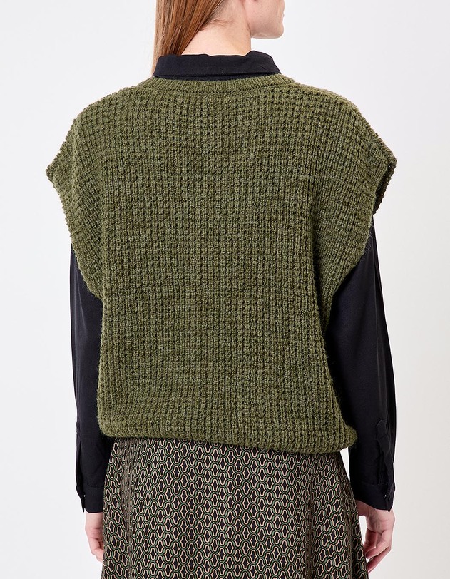 Pull sans manches maille fantaisie imprim&eacute; Princesse Nomade