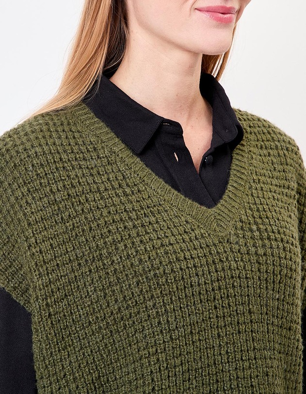 Pull sans manches maille fantaisie imprim&eacute; Princesse Nomade