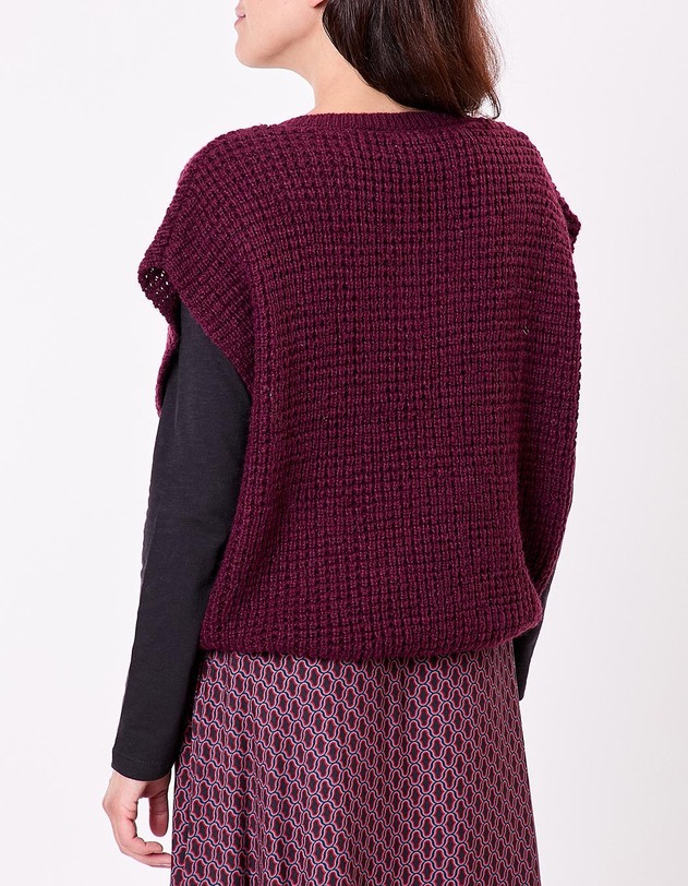 Pull sans manches maille fantaisie imprim&eacute; Princesse Nomade