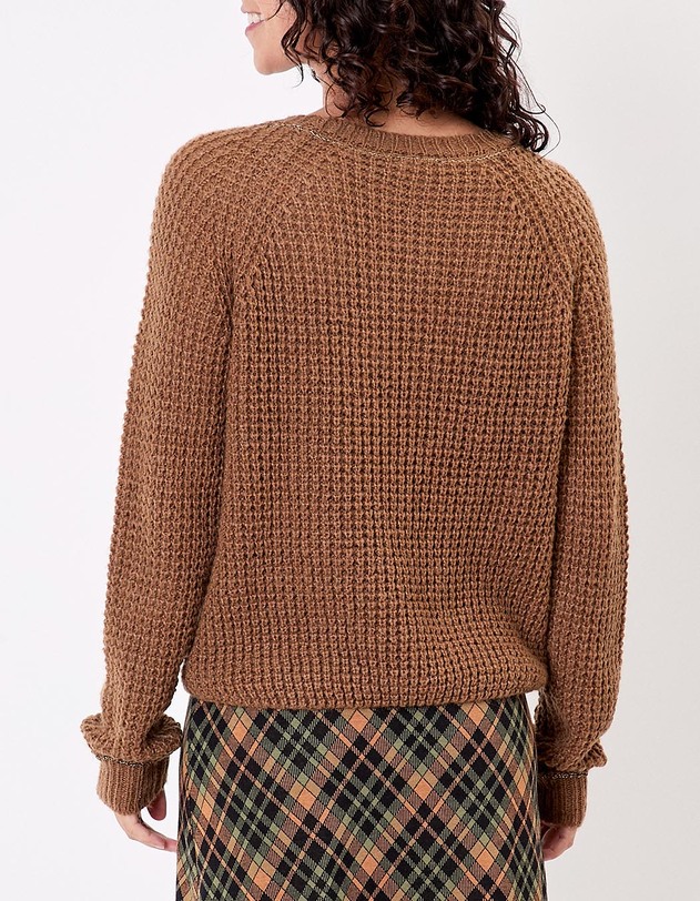 Pull droit maille fantaisie imprim&eacute; Princesse Nomade