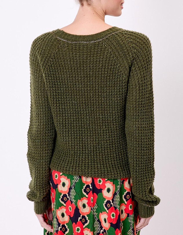 Pull droit maille fantaisie imprim&eacute; Princesse Nomade