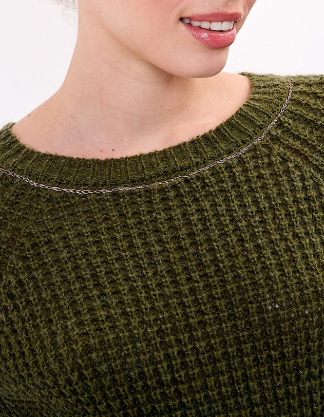 Pull droit maille fantaisie imprim&eacute; Princesse Nomade