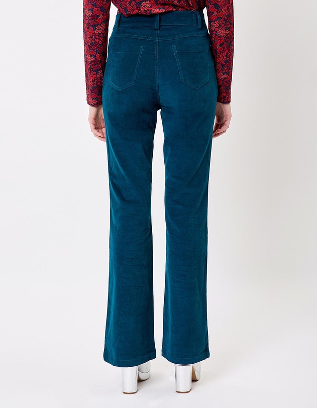 Pantalon flare velours c&ocirc;tel&eacute; imprim&eacute; Princesse Nomade