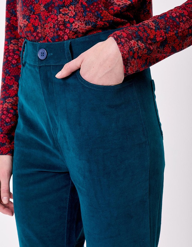 Pantalon flare velours c&ocirc;tel&eacute; imprim&eacute; Princesse Nomade