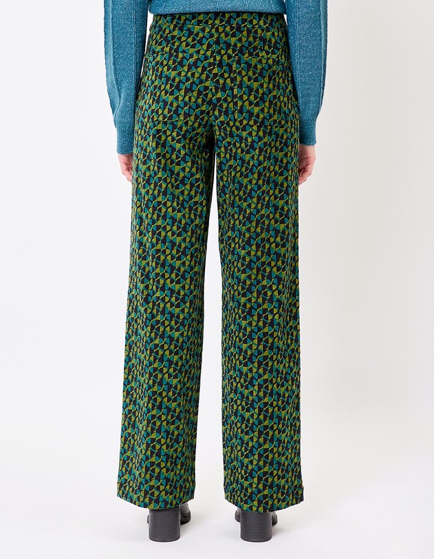Pantalon large velours c&ocirc;tel&eacute; imprim&eacute; Princesse Nomade