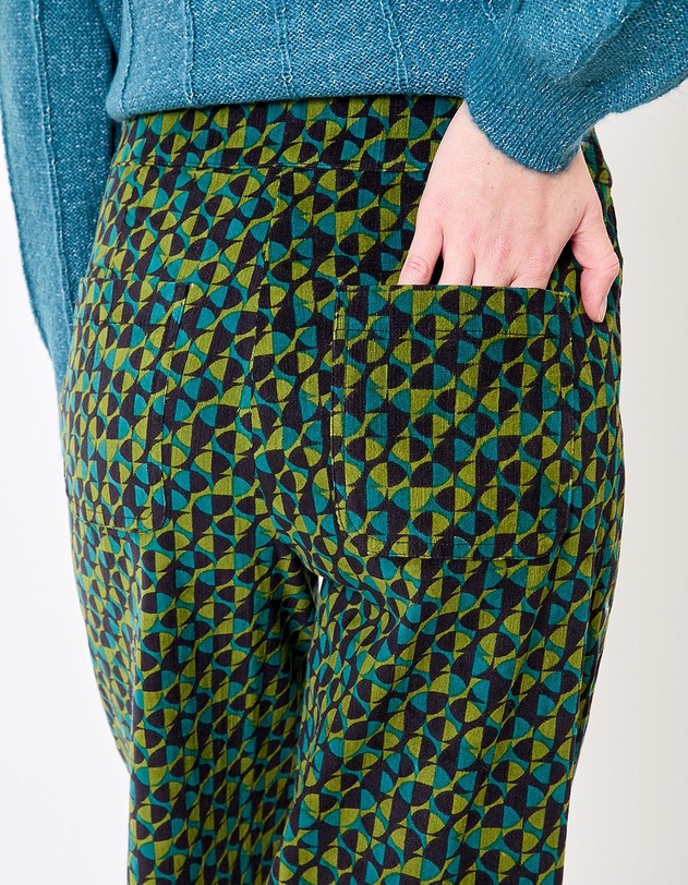 Pantalon large velours c&ocirc;tel&eacute; imprim&eacute; Princesse Nomade