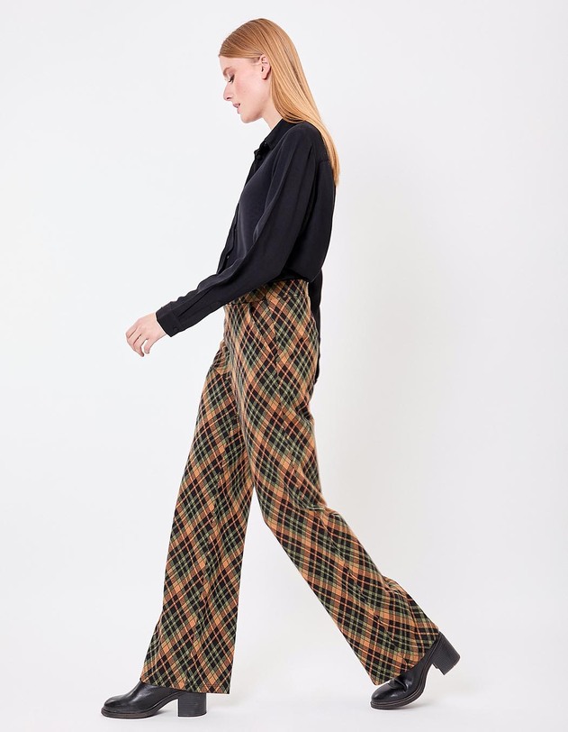 Pantalon ample maille jacquard bio imprim&eacute; Princesse Nomade