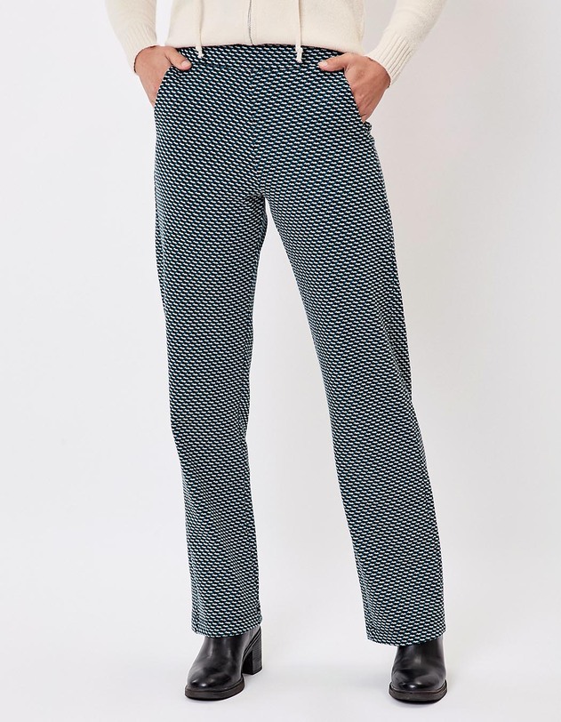Pantalon droit maille jacquard bio imprim&eacute; Princesse Nomade
