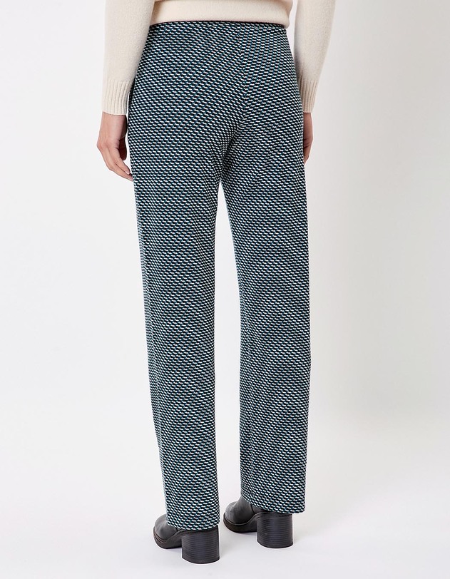 Pantalon droit maille jacquard bio imprim&eacute; Princesse Nomade