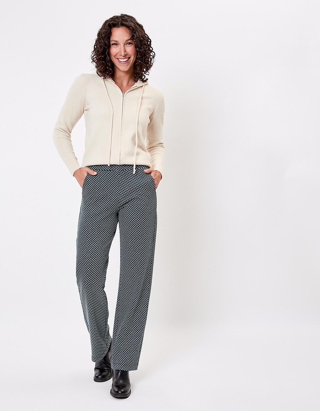 Pantalon droit maille jacquard bio imprim&eacute; Princesse Nomade