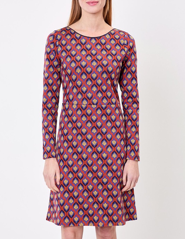 Robe ajust&eacute;e maille jacquard bio imprim&eacute; Princesse Nomade