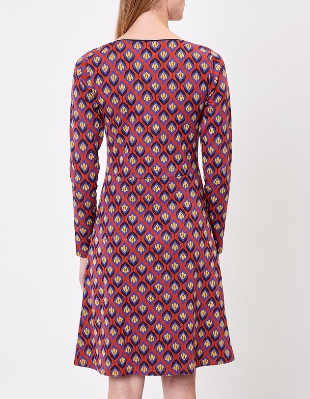Robe ajust&eacute;e maille jacquard bio imprim&eacute; Princesse Nomade