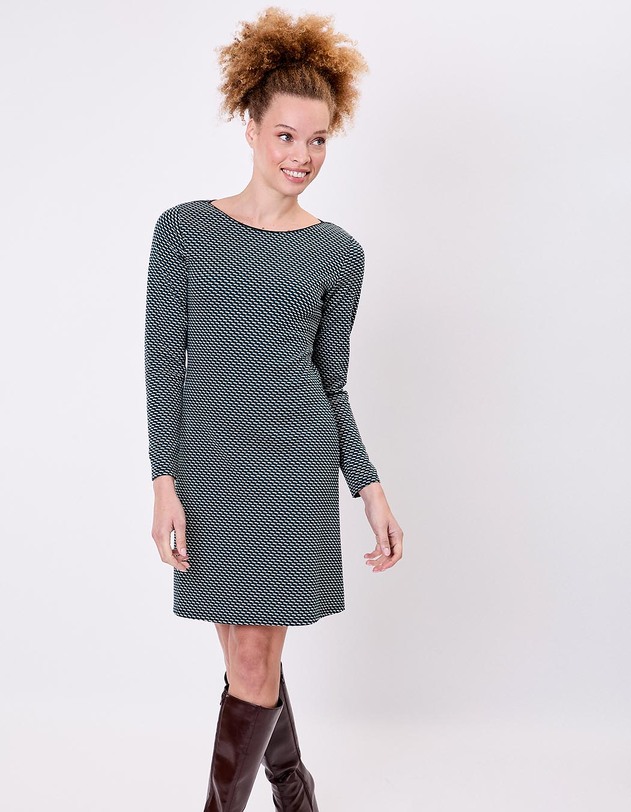 Robe ajust&eacute;e maille jacquard bio imprim&eacute; Princesse Nomade